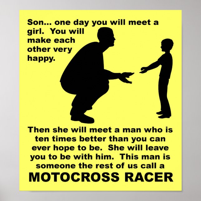 Fatherly Advice Motocross Dirt Bike Funny Sign (Front)