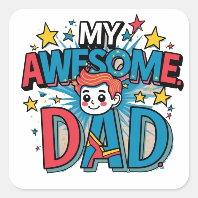 Fathers awesome  day gift Ideas Square Sticker (Front)
