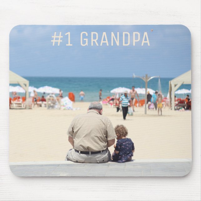 Father's Day #1 Grandpa Custom Photo Mouse Pad (Front)