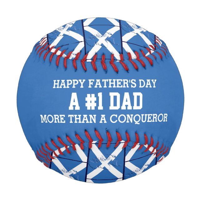 Father's Day #1 NUMBER 1 DAD Scotland FLAG Baseball (Front)