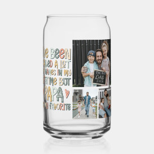 Father's Day 3 Photo Collage Can Glass