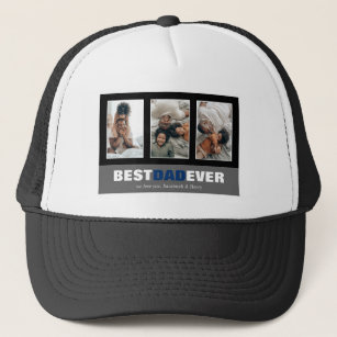 Father's Day 3 Photo Collage Custom Trucker Hat