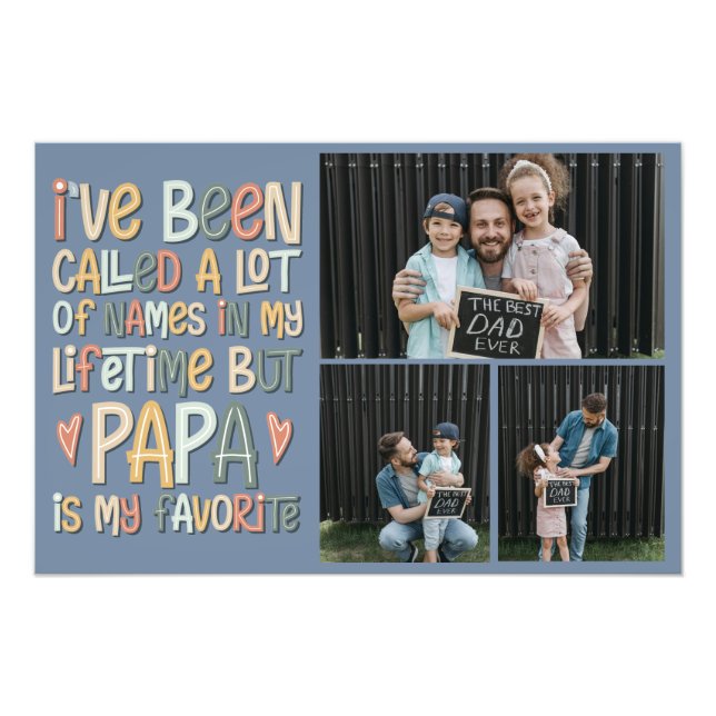 Father's Day 3 Photo Collage Print (Front)