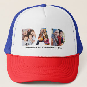 Father's Day 3 Photo Personalised  Trucker Hat