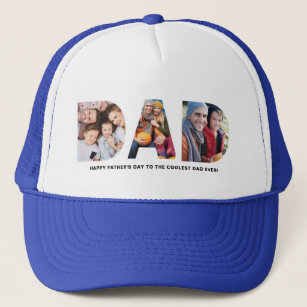Father's Day 3 Photo Personalised  Trucker Hat