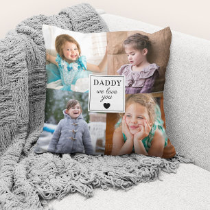 Father's Day 4 Photo Collage We Love You Cushion