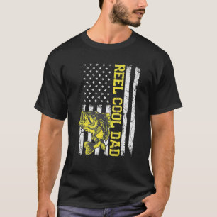 Father's Day 4th Of July American Flag REEL COOL D T-Shirt