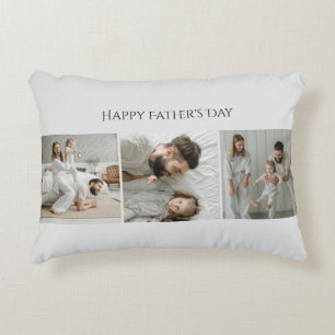 Father's Day Accent Pillow – 3Photo Collage & Text
