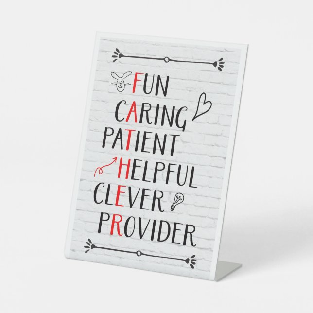 Father's Day Acrostic Pedestal Sign (Front)