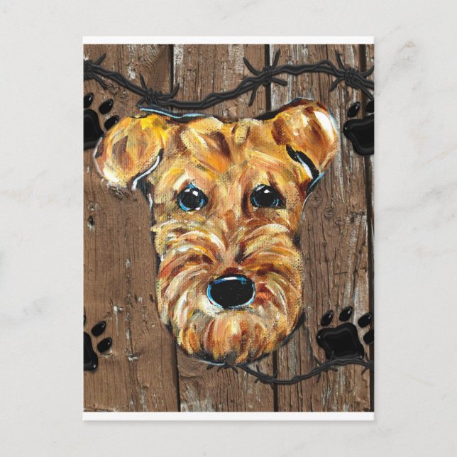 FATHERS DAY AIREDALE POSTCARD (Front)