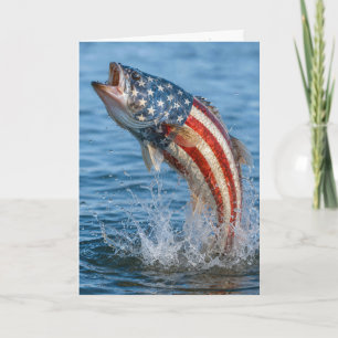 Father's Day American Flag Fish Card