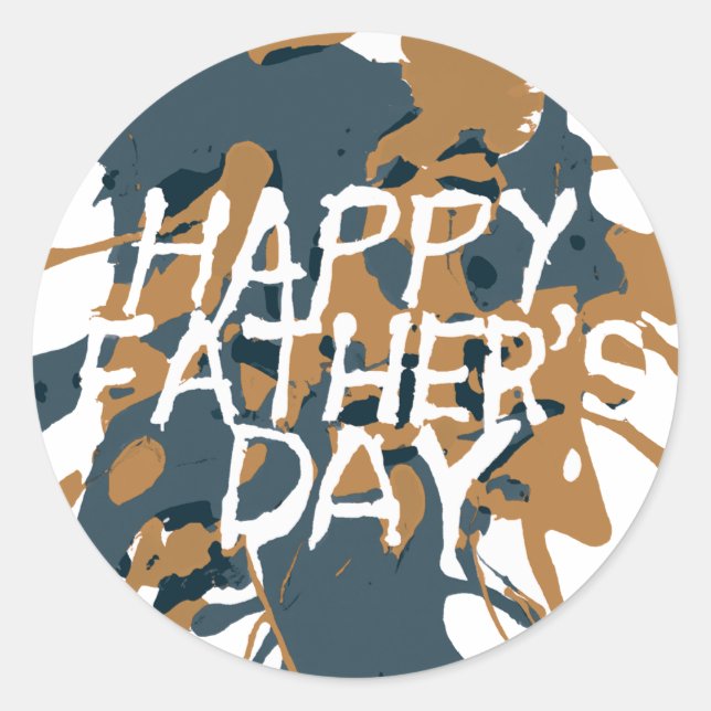 Father's Day Artsy Abstract  Classic Round Sticker (Front)