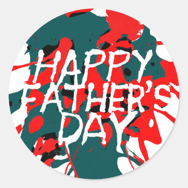 Father's Day Artsy Abstract  Classic Round Sticker (Front)