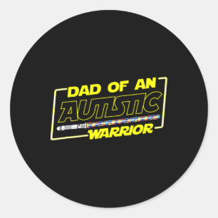 Father's Day Autism Warrior Awareness Dad For Men  Classic Round Sticker