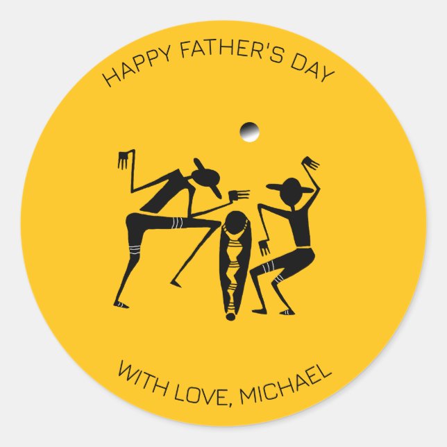 Father's Day Awesome Moonlight Dance Classic Round Sticker (Front)