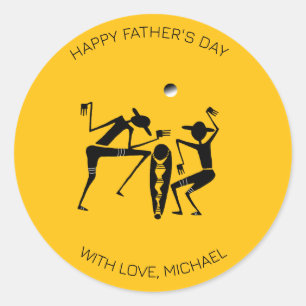 Father's Day Awesome Moonlight Dance Classic Round Sticker
