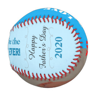 Father's Day Baby Boy Blue Photo Baseball