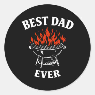 Fathers Day Barbecue Humour Retro Style 1 Classic Round Sticker