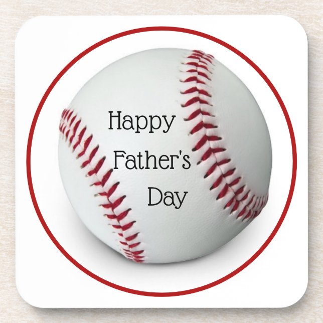 Father's day baseball Acrylic Coaster Set (Front)
