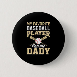 Father's Day Baseball Player Call Me Dad 6 Cm Round Badge