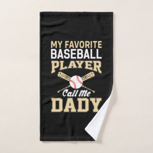 Father's Day Baseball Player Call Me Dad Hand Towel