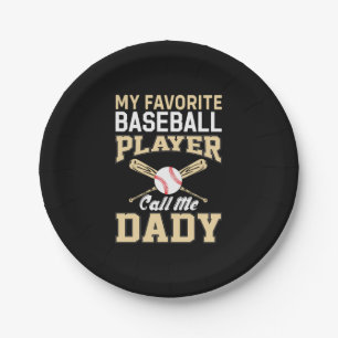 Father's Day Baseball Player Call Me Dad Paper Plate