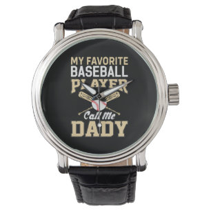 Father's Day Baseball Player Call Me Dad Watch