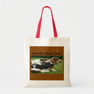 Father's Day Basset Hounds World's Best Dad Tote Bag