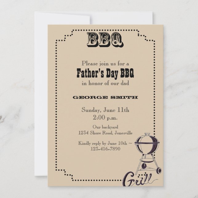 Father's Day BBQ Party Invitation (Front)