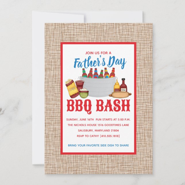 Father's Day BBQ Party Invitations (Front)