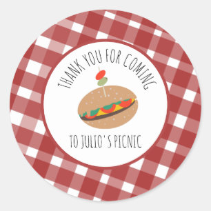 Father's Day BBQ Picnic Event Sandwich  Classic Round Sticker