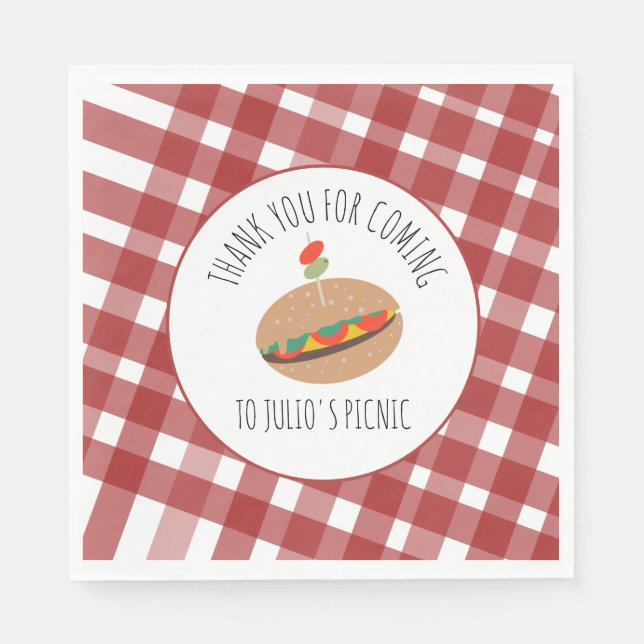 Father's Day BBQ Picnic Event Sandwich    Napkin (Front)