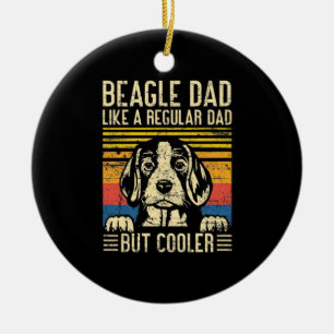 Father's Day Beagle Dog Dad Ceramic Ornament