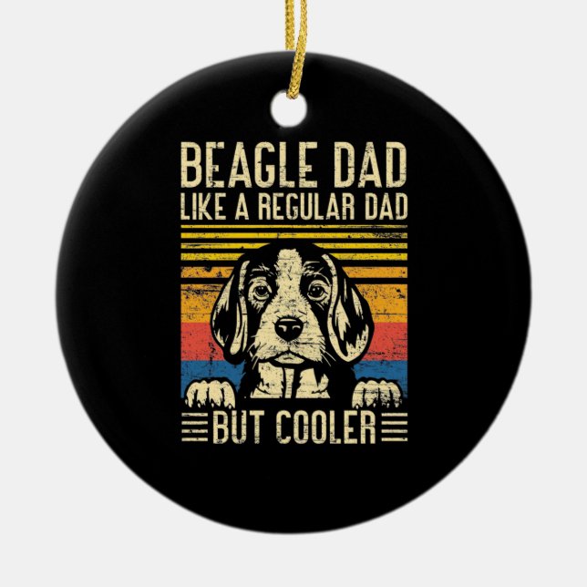Father's Day | Beagle Dog Dad Ceramic Ornament (Front)