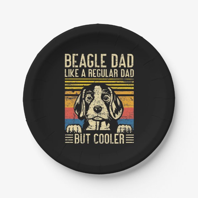 Father's Day | Beagle Dog Dad Paper Plate (Front)