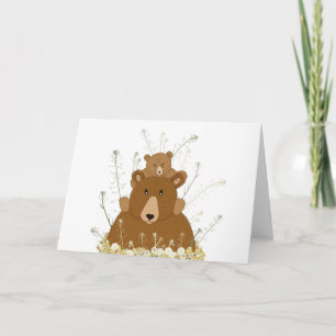Father's day bear dad and cub sun card