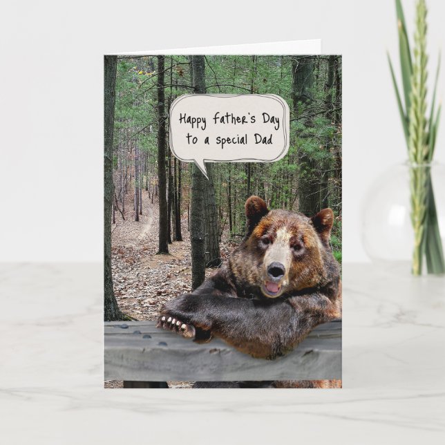 Father's Day Bear In a Forest  Card (Front)