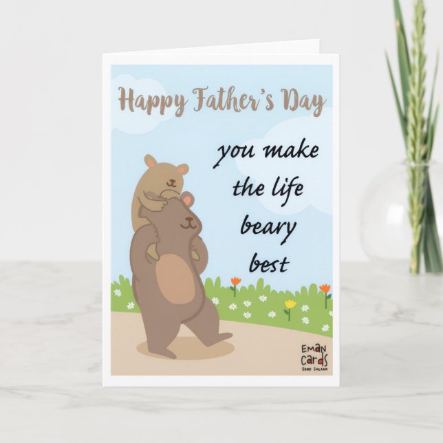 Father's Day - Beary Best Card (Front)