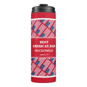 Father's Day BEST AMERICAN DAD USA Custom Red Thermal Tumbler