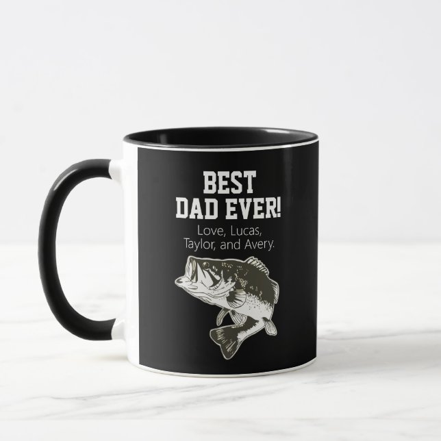 Father's Day Best Dad Bass Fishing Names Mug (Left)