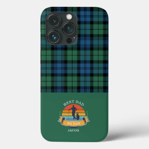 Fathers Day Best Dad By Par Plaid Tartan Custom iPhone 13 Pro Case