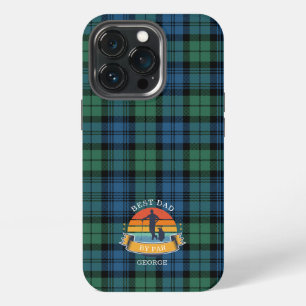 Fathers Day Best Dad By Par Plaid Tartan Custom iPhone 13 Pro Case