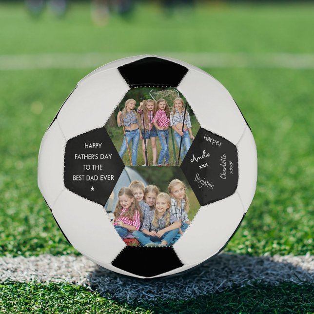 Fathers Day Best Dad Ever 2 Photo Signed Soccer Ball (Creator Uploaded)