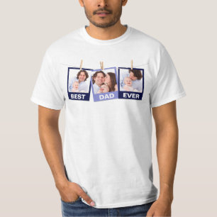 Father's Day   Best Dad Ever 3 Photo Collage T-Shirt