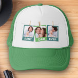 Father's Day | Best Dad Ever 3 Photo Collage Trucker Hat<br><div class="desc">Upload your favourite photos to make your own unique personalised father's day gift.</div>