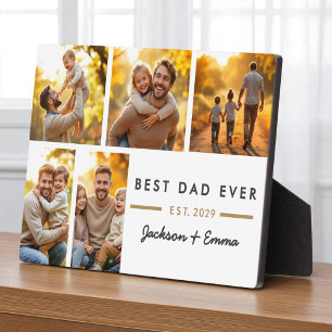 Father's Day Best Dad Ever 5 Photo Collage Plaque