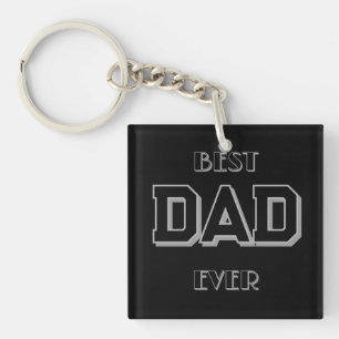Father's Day Best Dad Ever Black Key Ring
