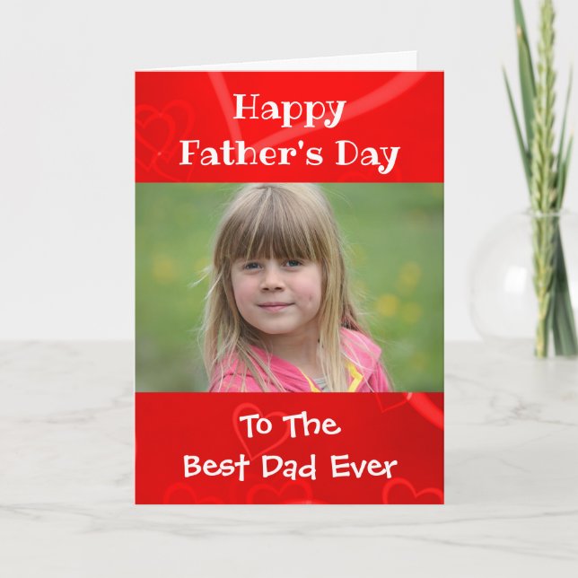 Father's Day Best Dad Ever Child Kids Photo Holiday Card (Front)
