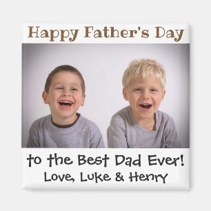 Father's Day Best Dad Ever Kids Photo Magnet