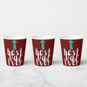 Father's Day Best Dad Ever Minimalistic Paper Cups